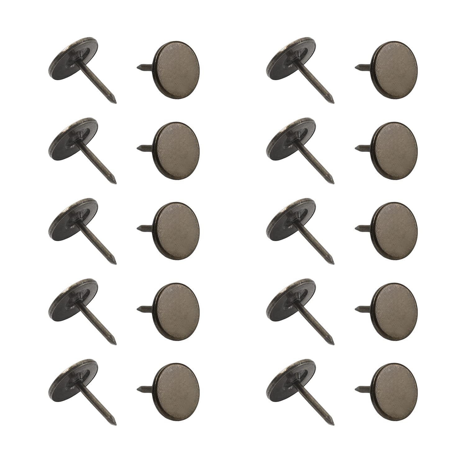 25Pcs Flat Head Upholstery Nails 11x13mm (DxH) - Antique Green Patina Furniture Tacks for Sofa, Headboard & DIY Home Decor - Perfect for Upholstery Projects & Vintage Style Furniture Repair