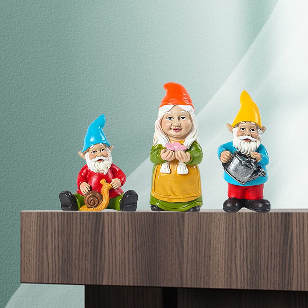 10Pcs Miniature Gnomes Set - Hand-Painted Garden Gnome Figurines with Accessories - Perfect for Home Decor, Fairy Gardens & Outdoor Display - Unique Gift Idea for Christmas & Birthday