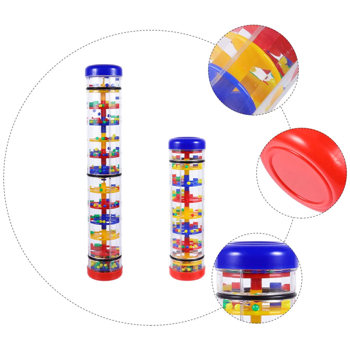 Toyvian 2-Piece Rainmaker Rattle Set - Musical Baby Toys for Early Education & Sensory Development | Perfect for Preschool Learning, Toddler Playtime & Montessori Activities