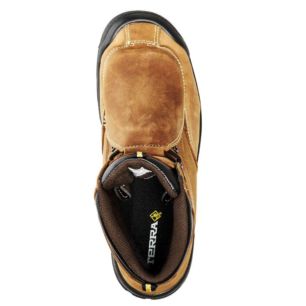 **Terra Barricade Men's 6-Inch Waterproof Composite Toe Work Boot with Metguard (305517) - Durable Safety Boots for Construction, Oil Rig & Heavy Duty Work**