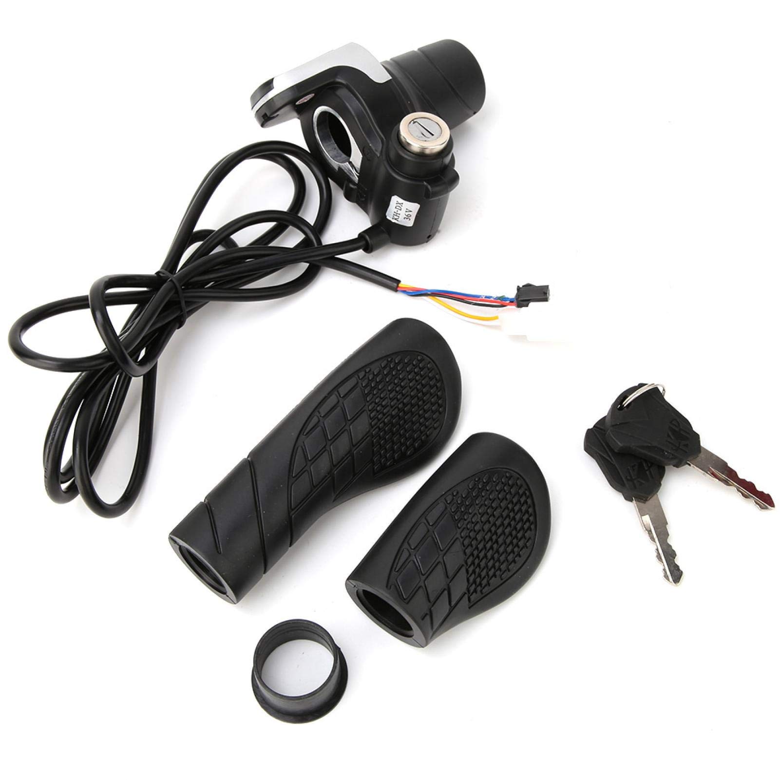 Shanrya 36V Electric Bike Throttle - Easy Install Wear-Resistant Grip for 22-22.8mm Handlebars | Perfect for Commuting, Mountain Biking & Urban Riding