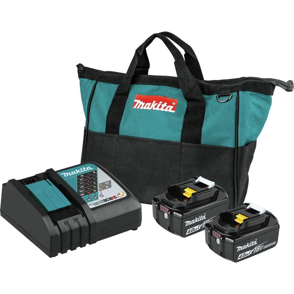 Makita BL1840BDC2 18V LXT® Lithium-Ion Battery & Rapid Optimum Charger Starter Kit (4.0Ah) - Power Tools for Drilling, Sawing & Construction Projects