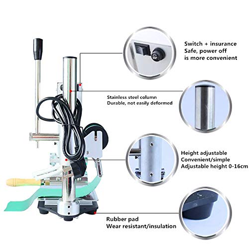 YUNSHINE 110V Digital Foil Hot Stamping Machine - Multi-Function Logo Embosser for Leather, Wood & Paper - Brass Alphabet Letters & Label Bronzing Tool Set (Perfect for DIY Crafts, Branding & Packaging)