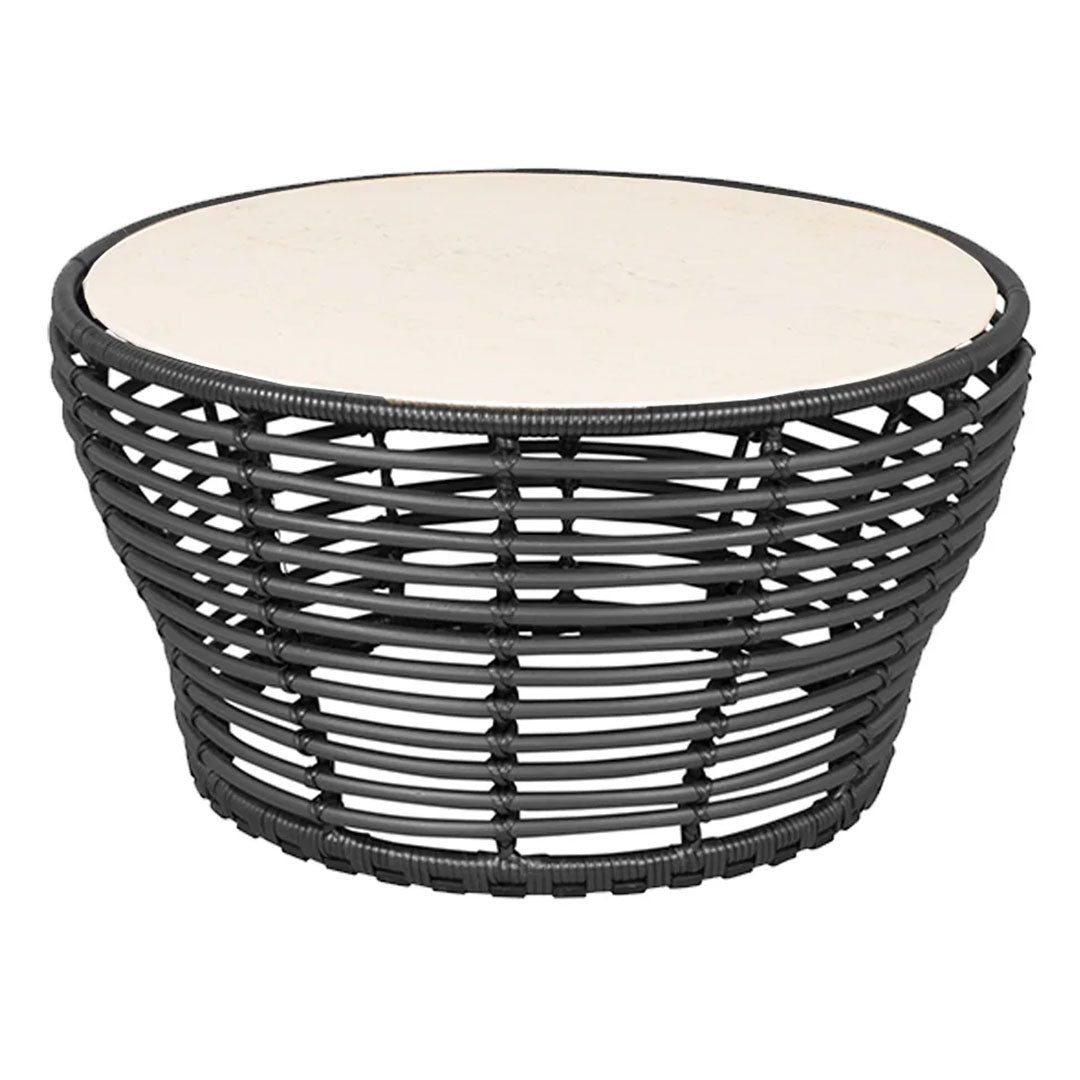 Outdoor Wicker Coffee Table - Medium Size Rattan Patio Furniture for Garden, Porch, and Poolside Relaxation