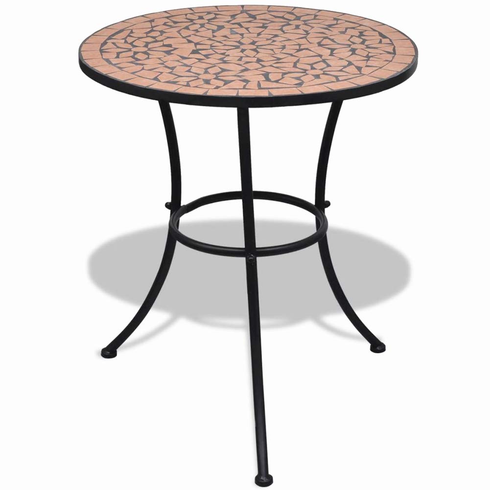 BLUECC 23.6 Inch Outdoor Coffee Mosaic Table - Weatherproof Patio Furniture for Balcony, Living Room, Garden Decor - Perfect for Morning Coffee & Outdoor Relaxation