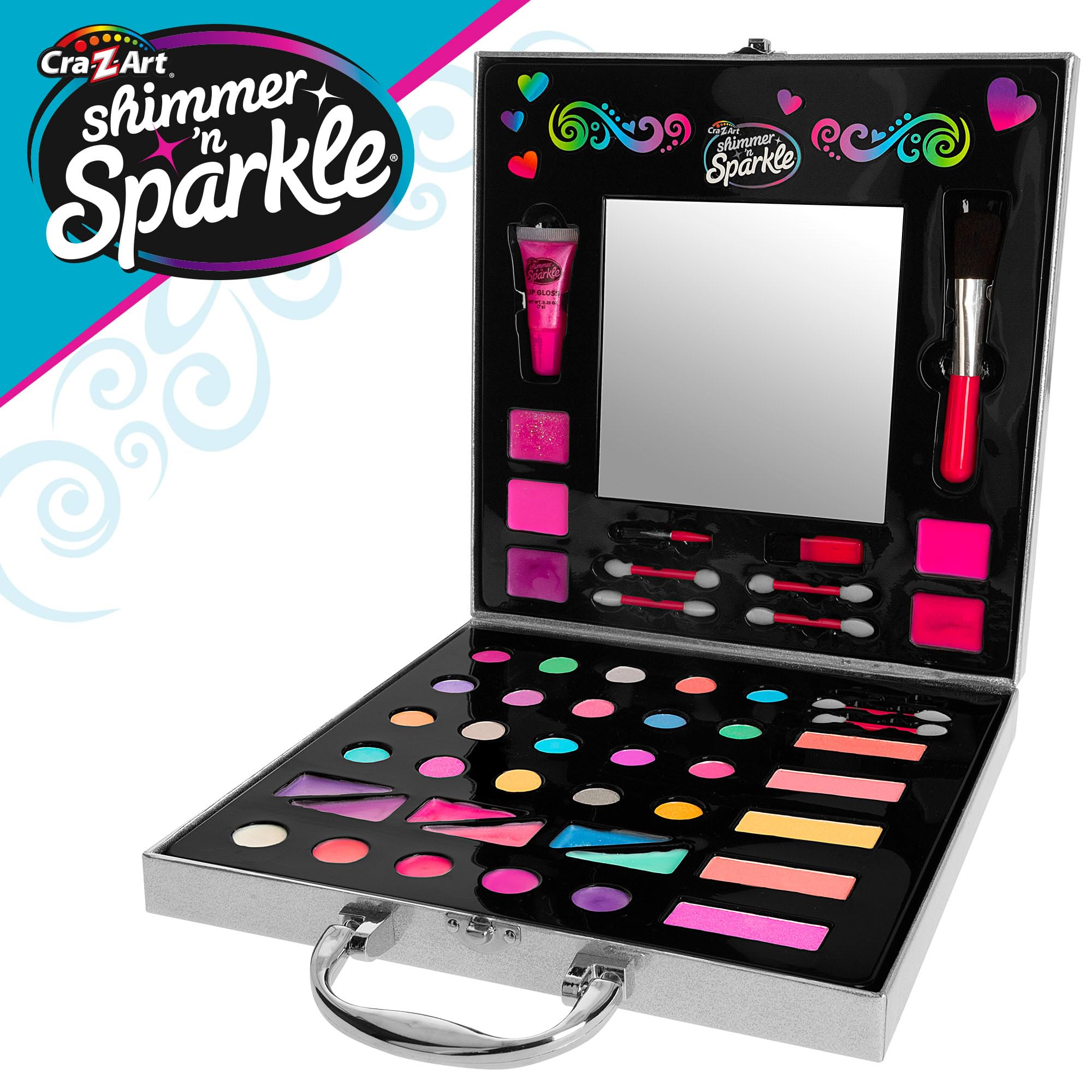 COLORBABY Shimmer N Sparkle Makeup Kit for Girls - 35 Eyeshadows & Glitters | Play & Pretend Beauty Studio