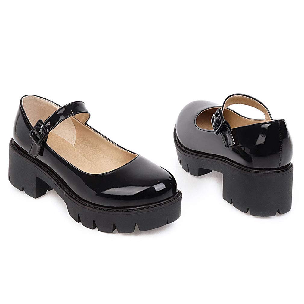 Women's Mary Jane Platform Shoes - Chunky Heel Lolita & Gothic Style Wedges for Casual Wear, Cosplay & Vintage Fashion