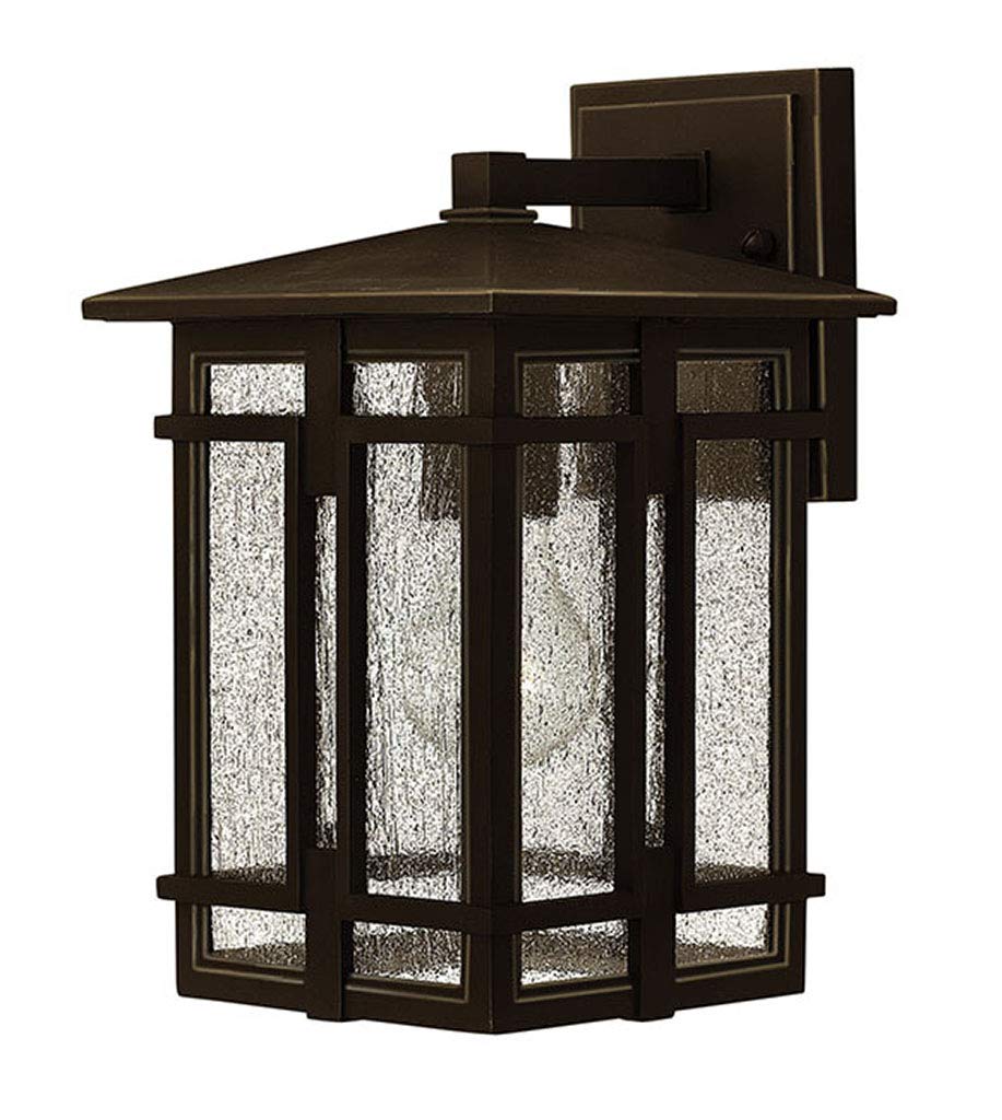 Hinkley Tucker 1-Light Small Wall Mount Lantern - 11.5-inch Height Outdoor Wall Light - Wet-Rated Rustic Patio & Porch Lighting in Oil Rubbed Bronze - Perfect for House Exterior, Garden, and Entryway Decor
