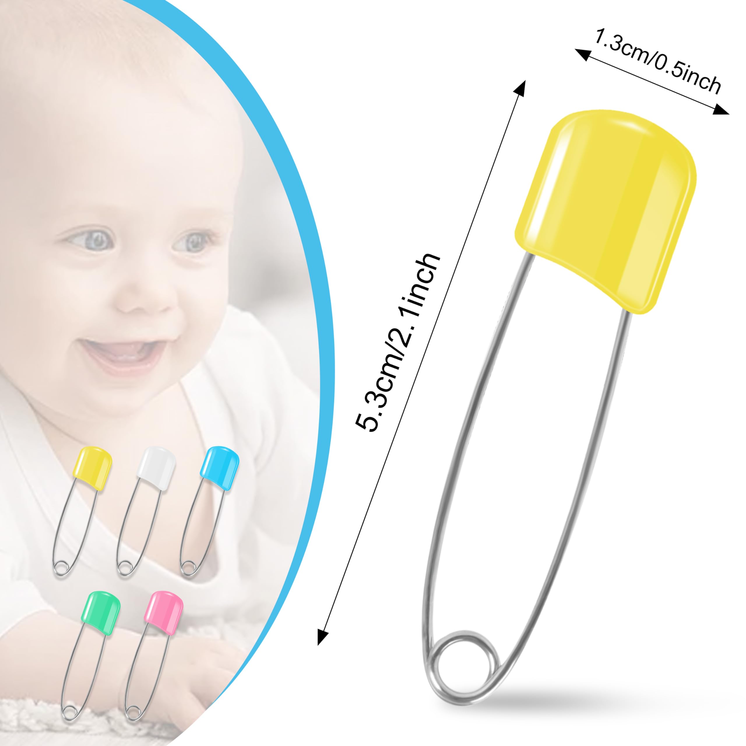 110pcs Stainless Steel Diaper Pins - 2.1