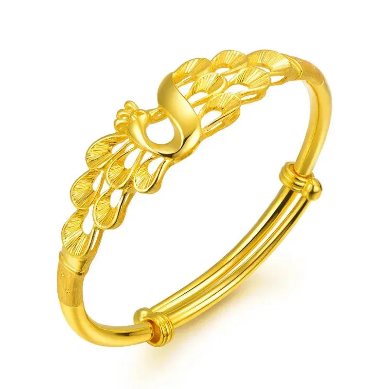 24K Pure Gold Bracelet for Women - 999 Solid Real Gold Bangle with Butterfly Charm - Elegant & Trendy Classic Jewelry Gift for Her - Perfect for Anniversary, Birthday & Special Occasions