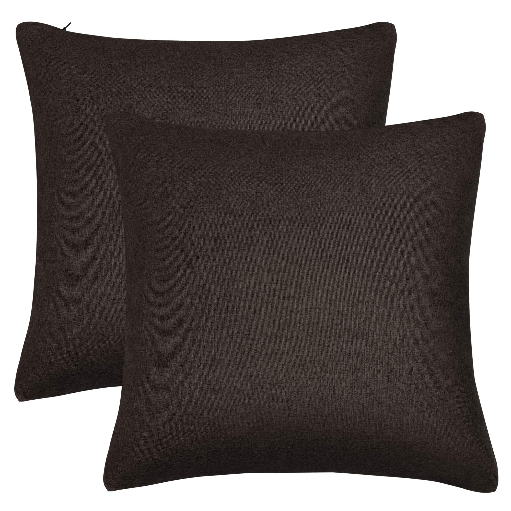 PiccoCasa 2 Pack Waterproof Throw Pillow Covers 20x20 Inch - Decorative Cushion Covers for Sofa, Couch, Bed, Living Room, Car Seat, Garden, Patio & Tent - Brown (Ideal for Indoor & Outdoor Use)