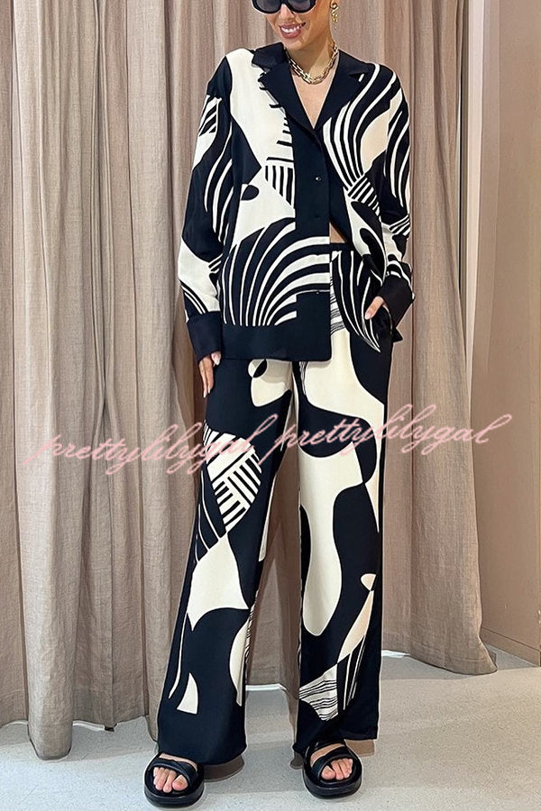 Stylish Weekend Escape Print Contrast Trim Blouse - Trendy Women's Top for Casual Outings & Date Nights