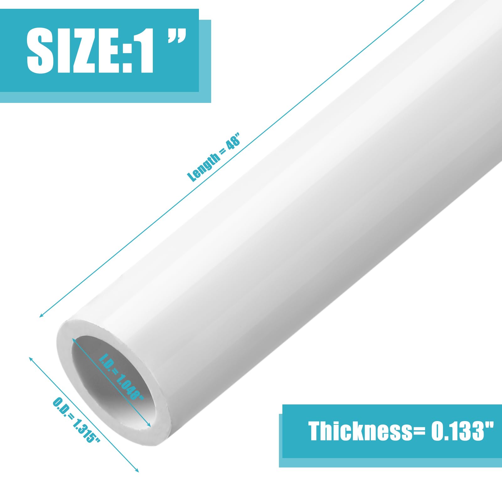 20 Pcs White PVC Pipe Sch40 Furniture Grade for DIY Projects - 1 Inch x 4 Ft - Perfect for Home, Greenhouse, Garden, Farm & Workshop Use
