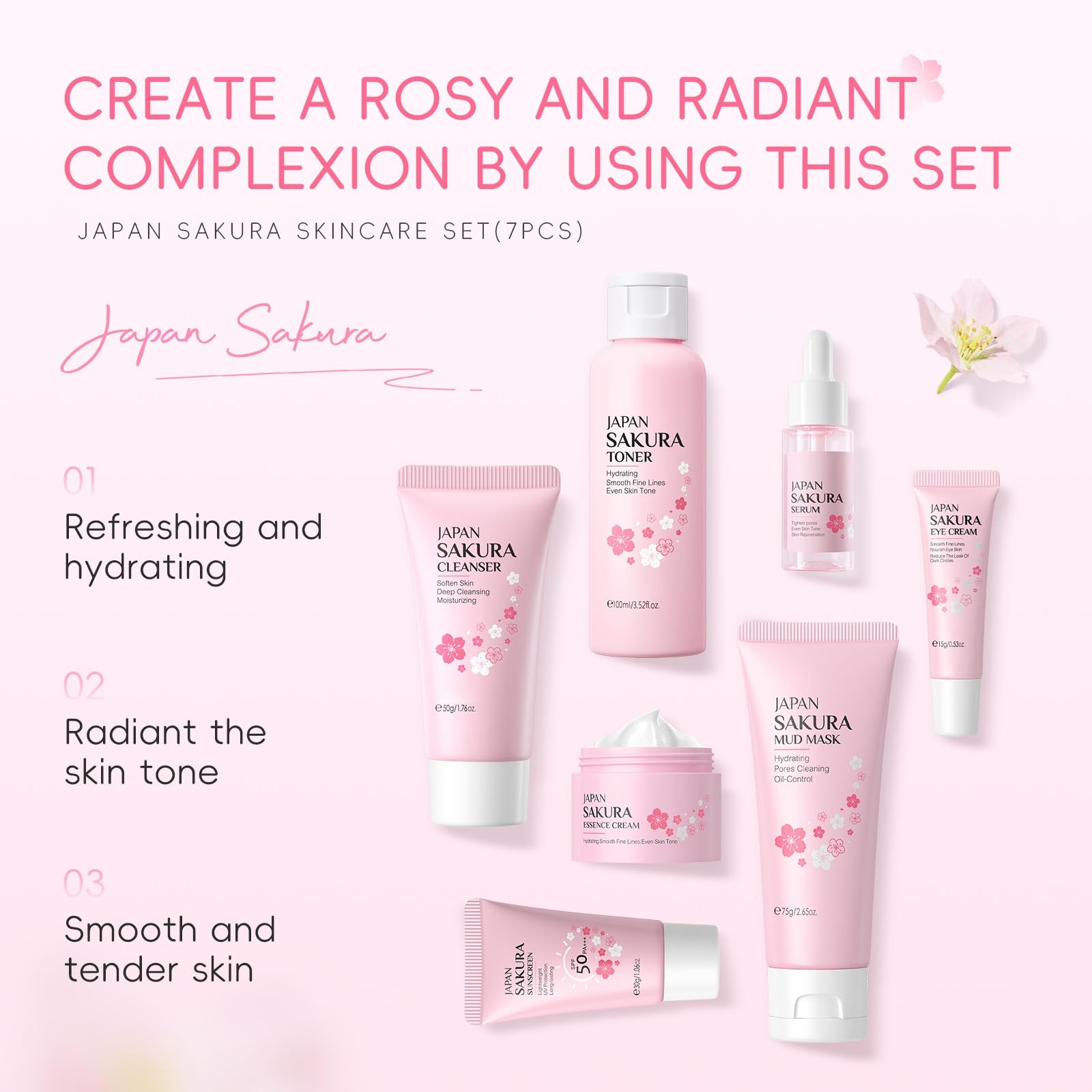 Premium Skincare Gift Set for Women - Complete Facial Care Kit with Cleanser, Toner, Serum, Moisturizer, Mud Mask, Eye Cream & SPF | Perfect for Teens, Moms & Self-Care Routines | Daily Beauty Regimen & Spa Night Essentials