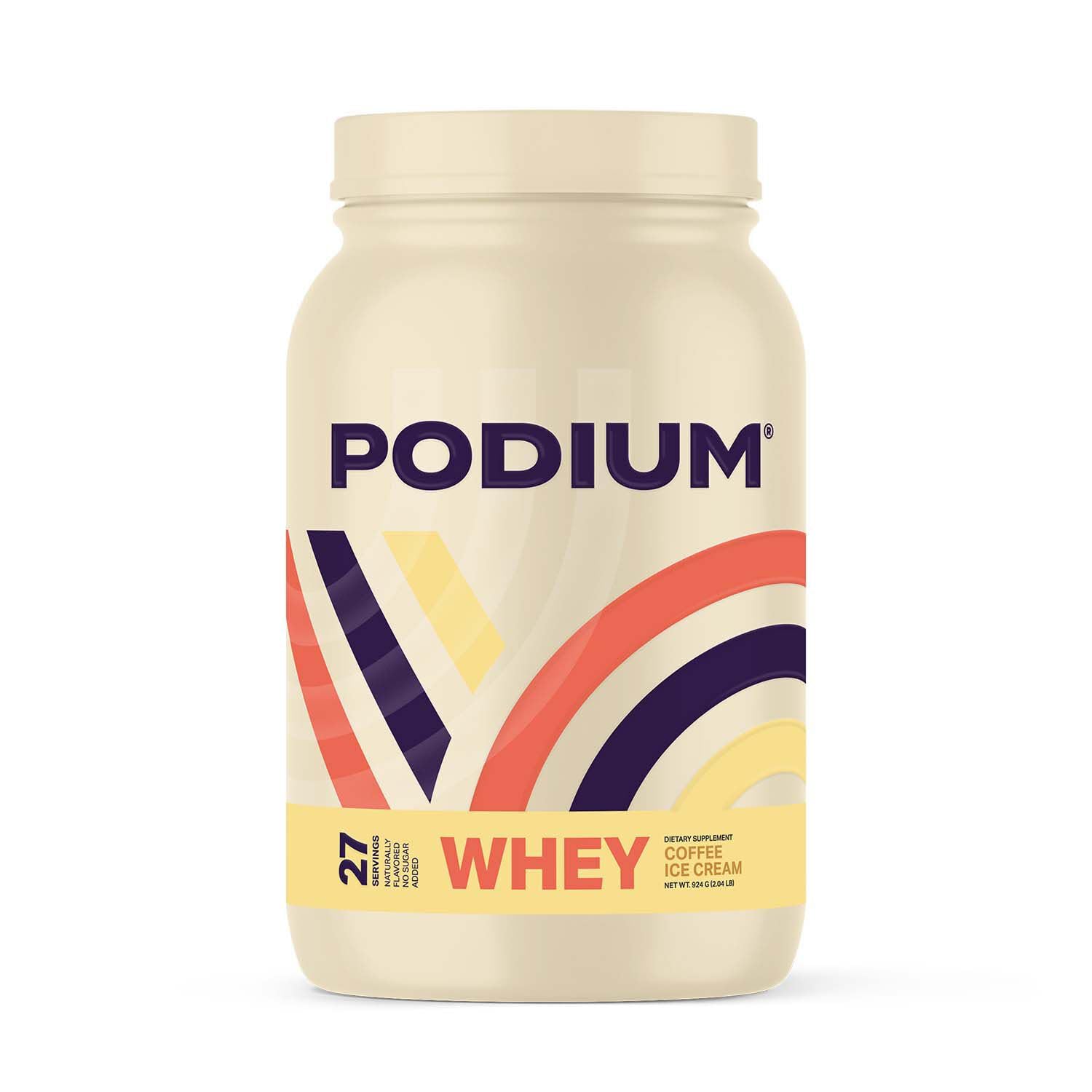 Podium Nutrition Whey Protein Powder - Coffee Ice Cream Flavor, 27 Servings, 25g Protein Per Serving | Gluten Free, Soy Free, Keto Friendly | Post-Workout Recovery, Muscle Building, Healthy Breakfast Smoothies