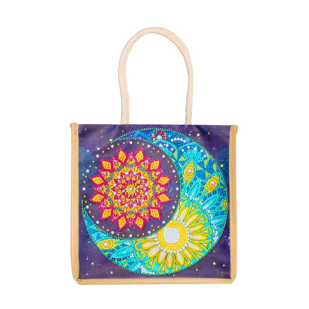 5D DIY Diamond Painting Line Tote Bag - Reusable Grocery Shopping Bags for Women & Girls, Fashionable Durable Handbag Gift for Daily Use, Travel & Beach