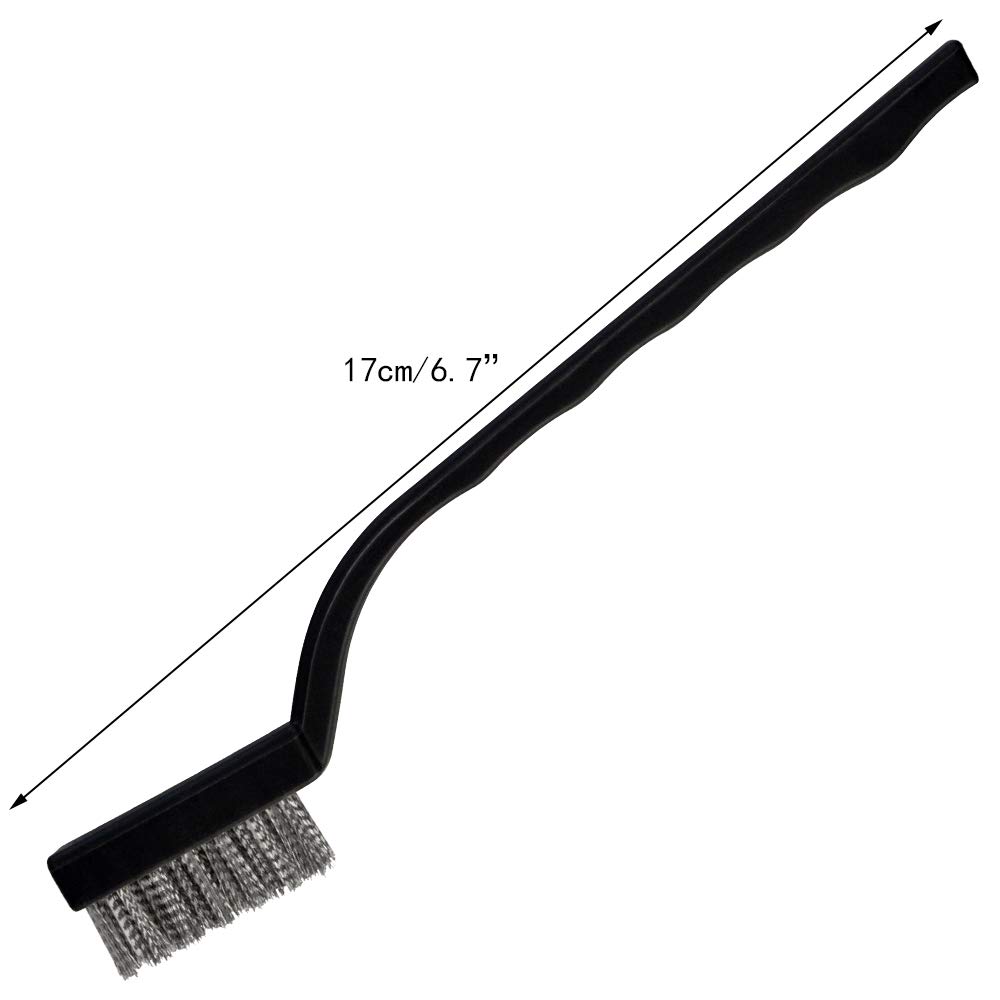 15 Pcs Mini Stainless Steel Wire Brush Set - Heavy Duty Rust & Welding Slag Remover, Curved Handle Scratch Brushes for Metal, Wood, Auto Parts Cleaning (Great for DIY, Workshop & Home Maintenance)