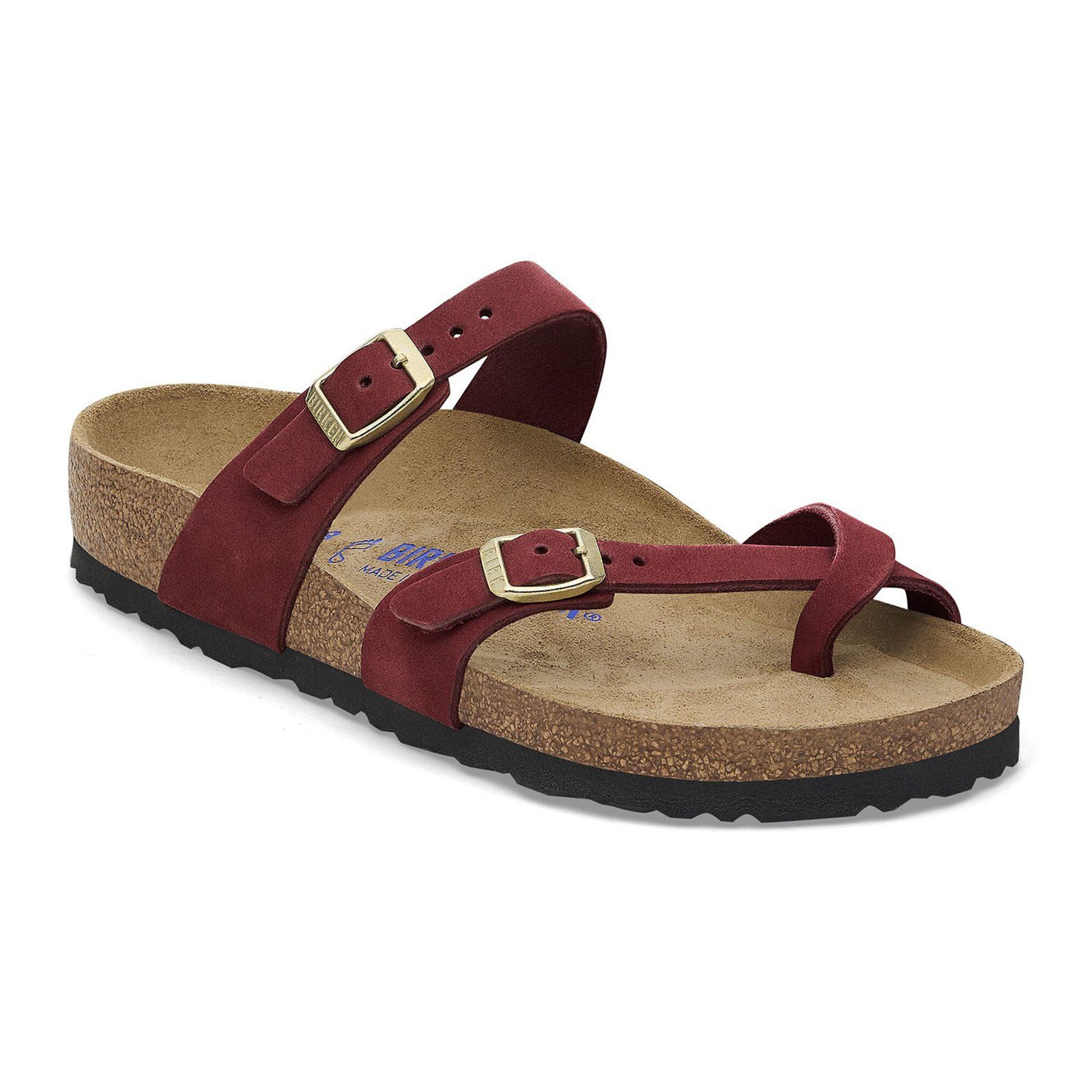 Birkenstock Mayari Soft Footbed Sandals for Women - Comfortable Nubuck Leather in Zinfandel Color | Perfect for Summer, Beach, and Casual Outings