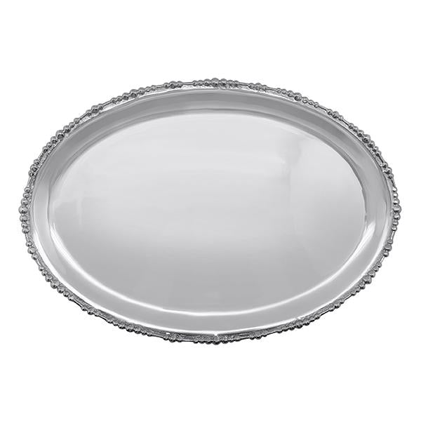 Elegant Pearl Drop Oval Platter - Premium Porcelain Serving Tray for Dining & Entertaining | Perfect for Holiday Dinners, Party Appetizers & Wedding Receptions