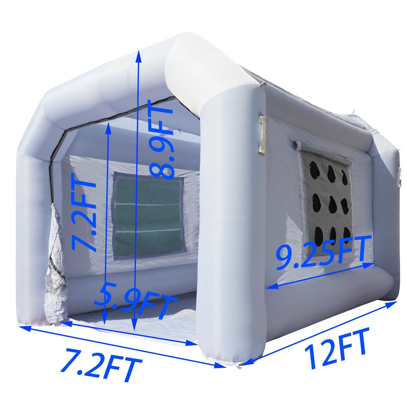 Xmaybang 12x7.2x8.9ft Inflatable Spray Booth - Portable Auto Paint Booth with Filtration System for Motorcycles, Cars & Auto Parts | Perfect for DIY Painting, Outdoor Projects & Medical Aid Tents (Blower Not Included)