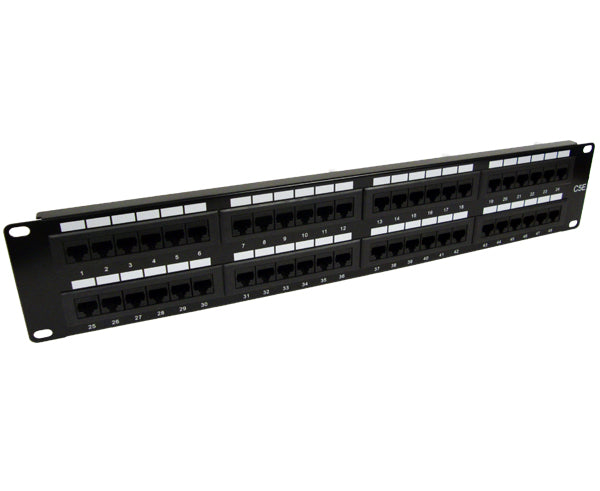 48 Port CAT5E Network Patch Panel - 2U Rack Mount for Server Racks & Data Centers | High-Density Ethernet Cable Management Solution for Office & Home Networks
