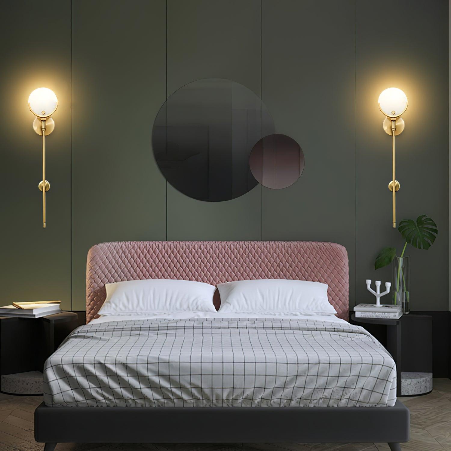 Stylish Ava Brass Wall Lamp - Vintage Sconce Lighting for Bedroom, Living Room & Hallway - Perfect for Ambient and Accent Lighting