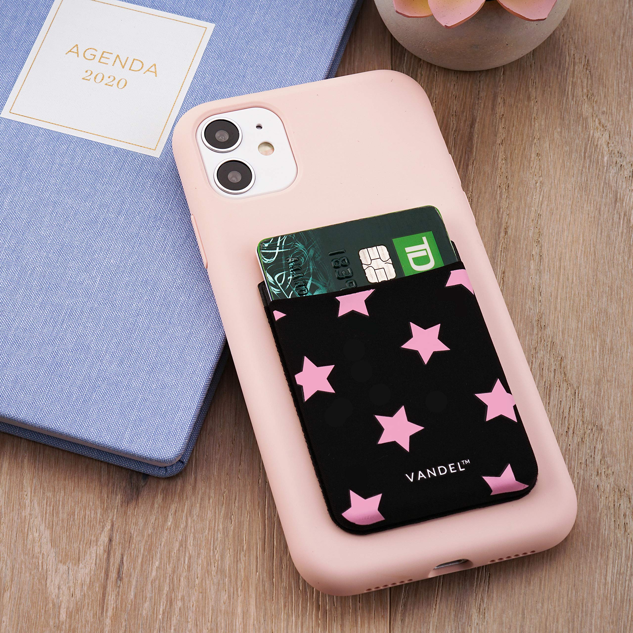 VANDEL Stick-On Fabric Phone Wallet for Women - Cute Credit Card Holder for iPhone Case, Adhesive Back Pocket for Cards & Cash (Perfect for Shopping, Travel & Everyday Use)