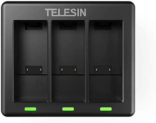 TELESIN 3-Channel GoPro Hero 10/9 Battery Charger with 2-Pack Replacement Batteries & Type-C Cable - Compatible with GoPro Original Charger - Perfect for Travel, Vlogging & Outdoor Adventures