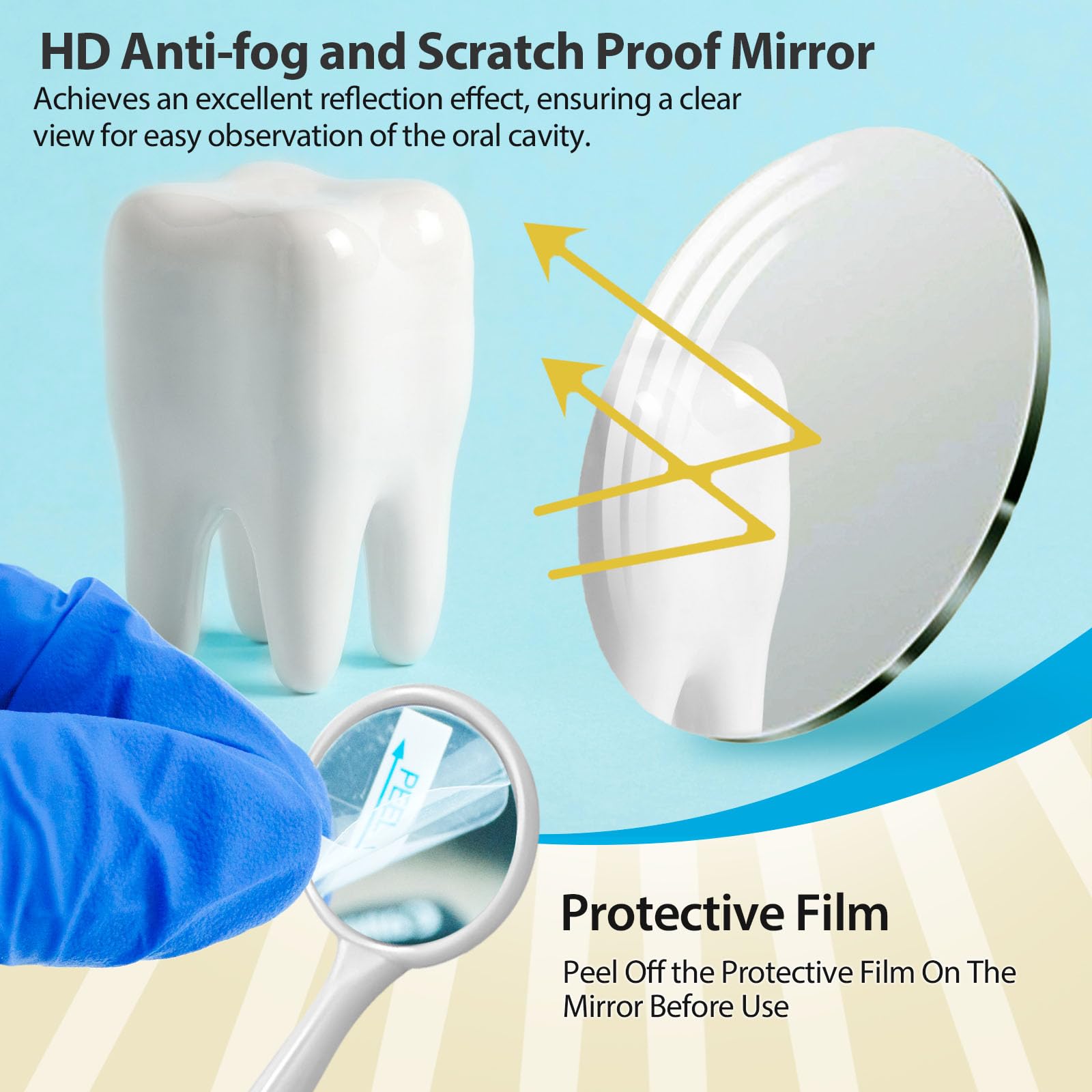 200-Pack Dental Grade Disposable Mouth Mirrors - Anti-Fog Plastic Dental Instruments with Handles for Dentists & Oral Exams | Perfect for Dental Clinics, Teeth Cleaning & Orthodontic Procedures
