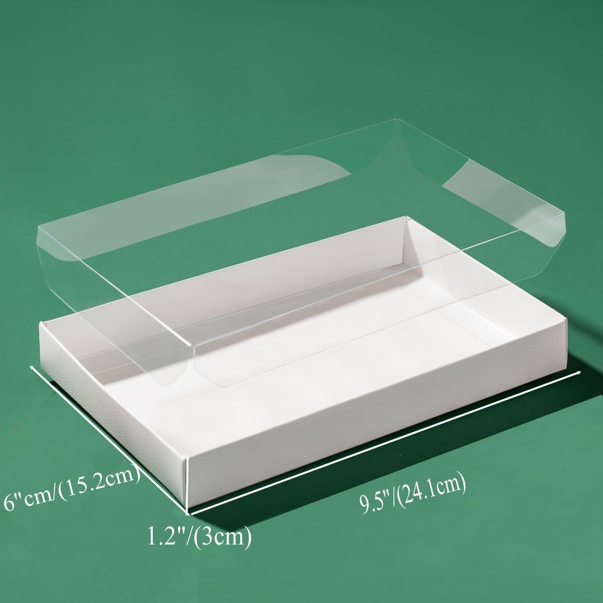 RomanticBaking 24 Pack Clear Cookie Boxes with Window for Bakery & Macarons - Christmas, Wedding, Valentine's Day Gifts