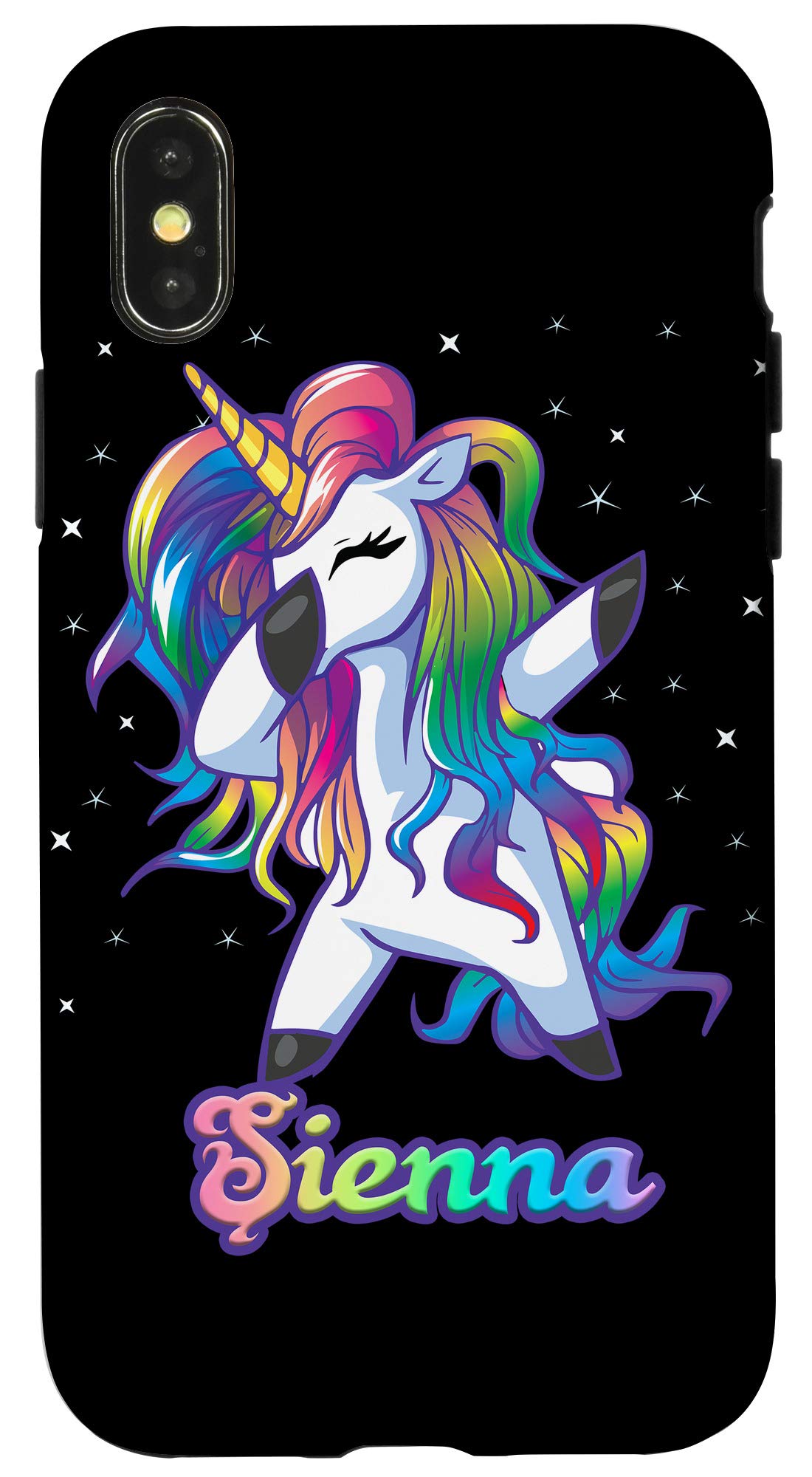 Custom Unicorn Dabbing iPhone X/XS Phone Case - Personalized Protective Cover for Women & Girls | Trendy Gift for Birthday, Party & Everyday Use