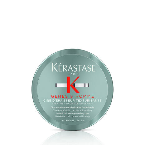 Genesis Homme Texturizing Thickening Wax Pomade for Men - Strong Hold Styling Hair Wax for Volume & Texture - Perfect for Slick Back, Quiffs & Undercuts