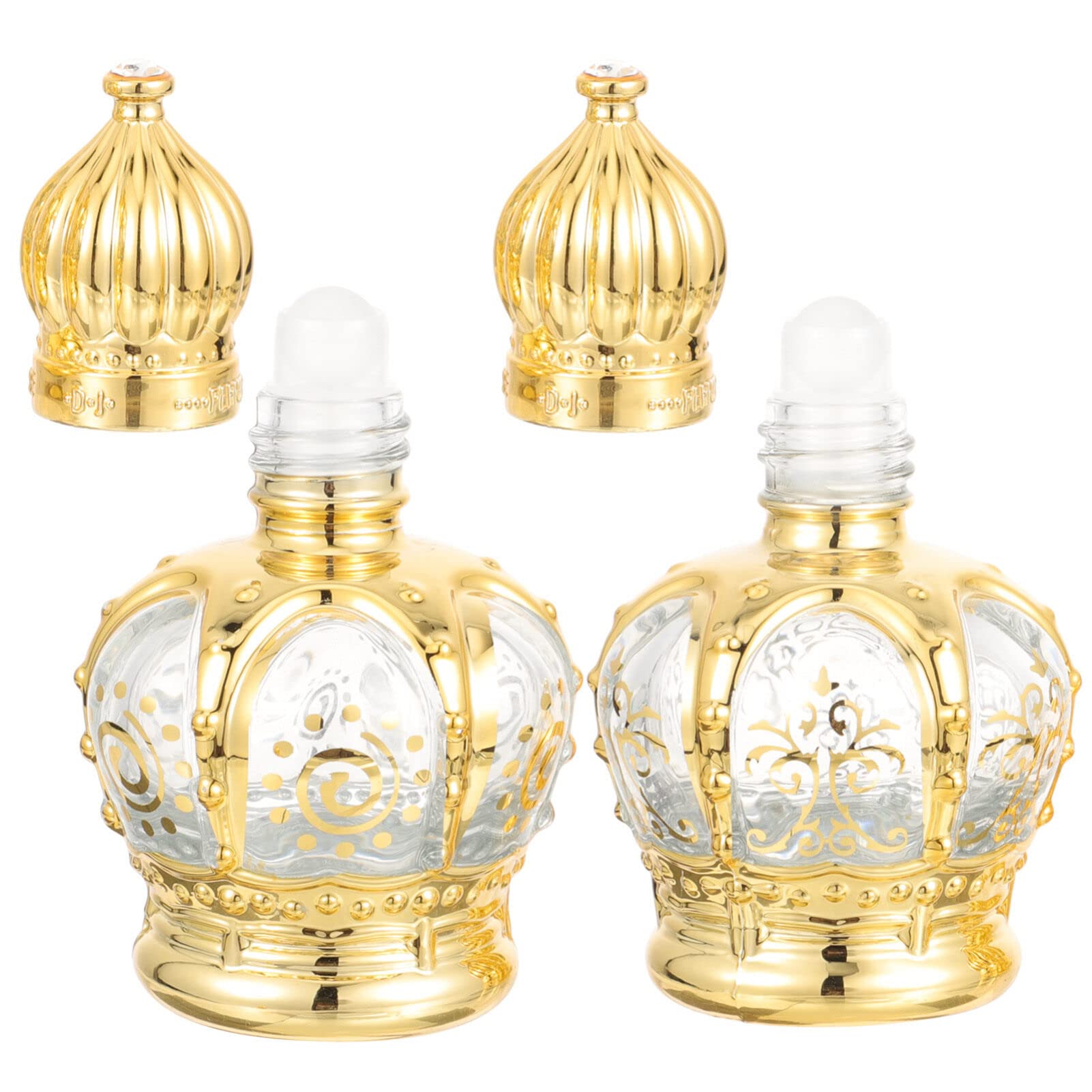 Minkissy 2-Pack Vintage Essential Oil Roller Bottles - Glass Holy Water Bottles with Rollerball for Aromatherapy, Perfume Refill, Travel & Gifting - Perfect for DIY Blends, Yoga, Meditation & Home Spa