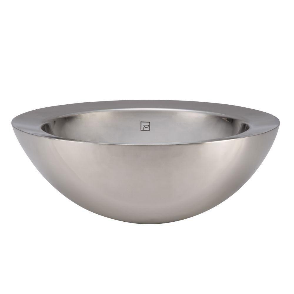 Decolav Simply Stainless Double Walled Vessel Sink - Brushed Stainless Steel Bathroom Sink 789425 | Modern Vanity Sink for Bathroom & Powder Room Remodeling