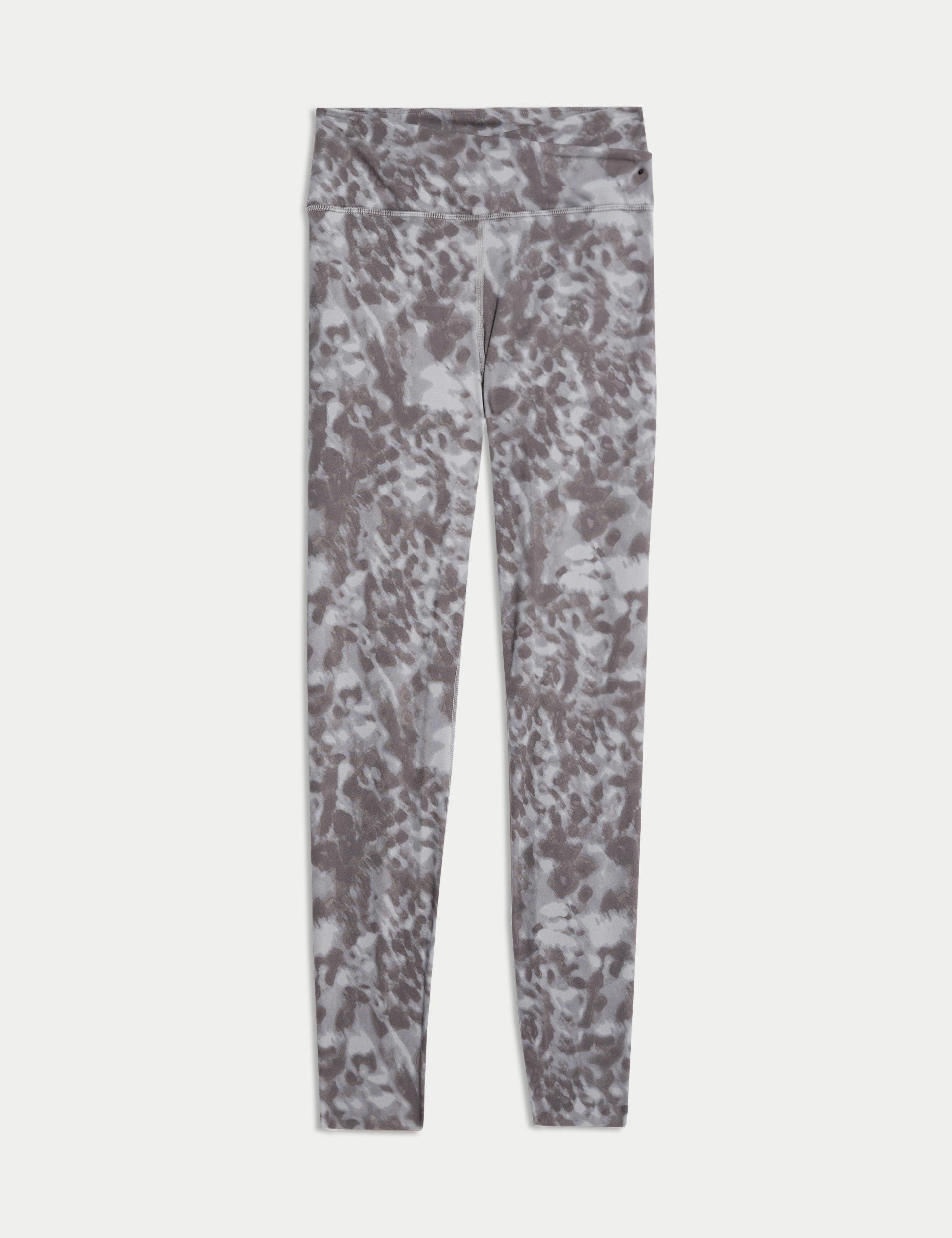 Go Balance Printed High Waist Yoga Leggings for Women - Grey Mix - Comfortable Workout Pants for Yoga, Gym & Running