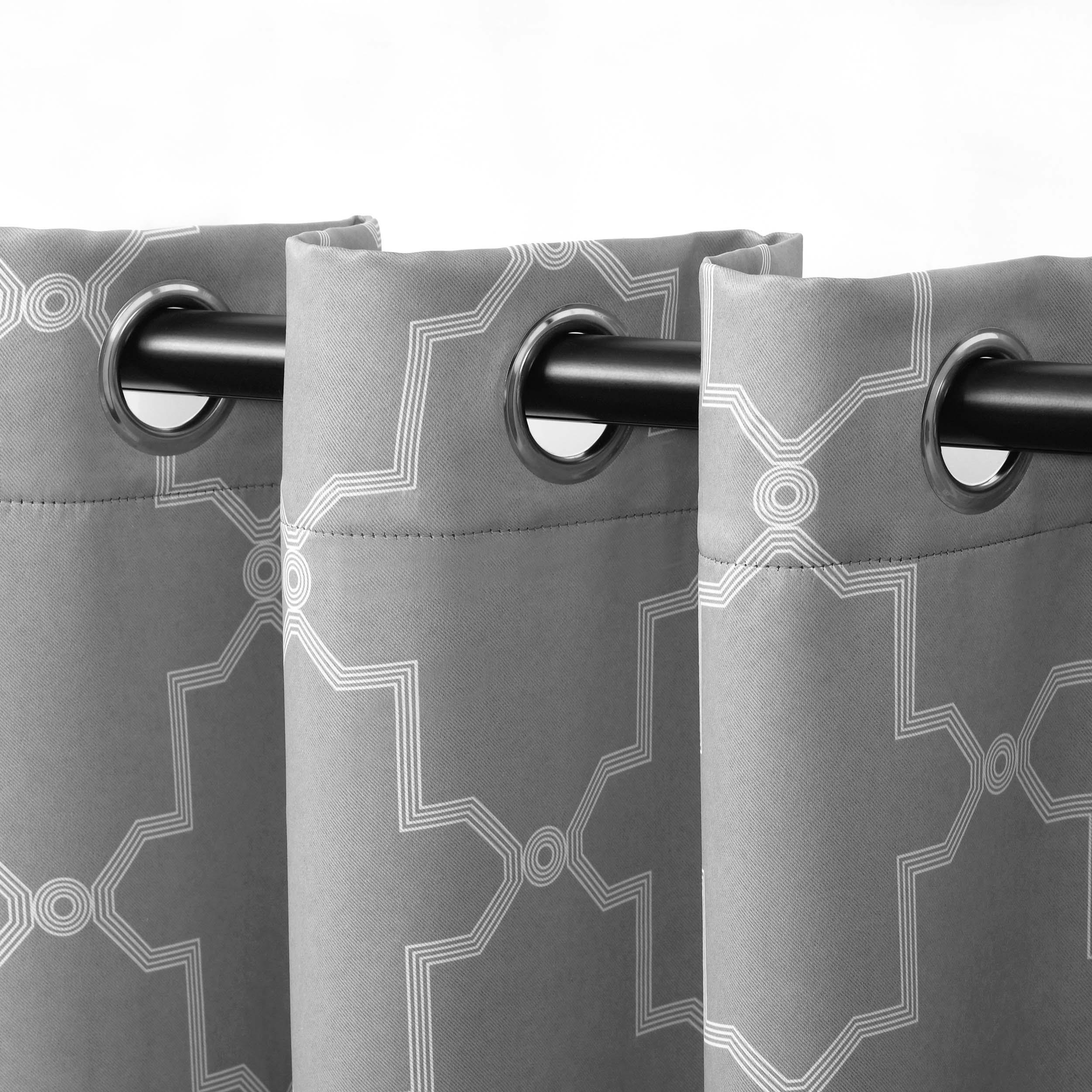 Imperial Trellis Grommet Blackout Curtain Panels Set - Room Darkening Window Drapes for Bedroom, Living Room & Home Theater