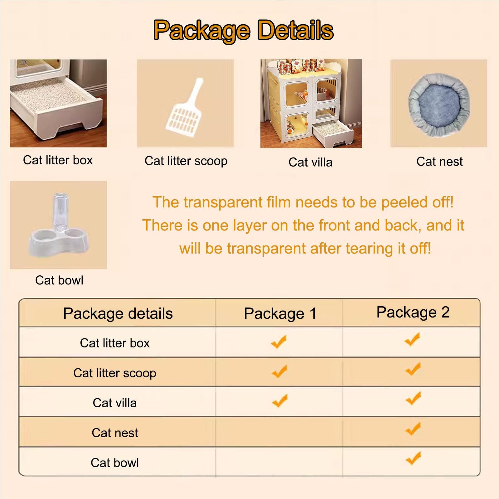 Premium Cat Cage Indoor with Litter Box & Storage Top - 106x46.5x116cm Large Pet Kennel with Ventilation Panels | Perfect for Small Apartments, Travel & Multi-Cat Homes (Package 2, Gray)