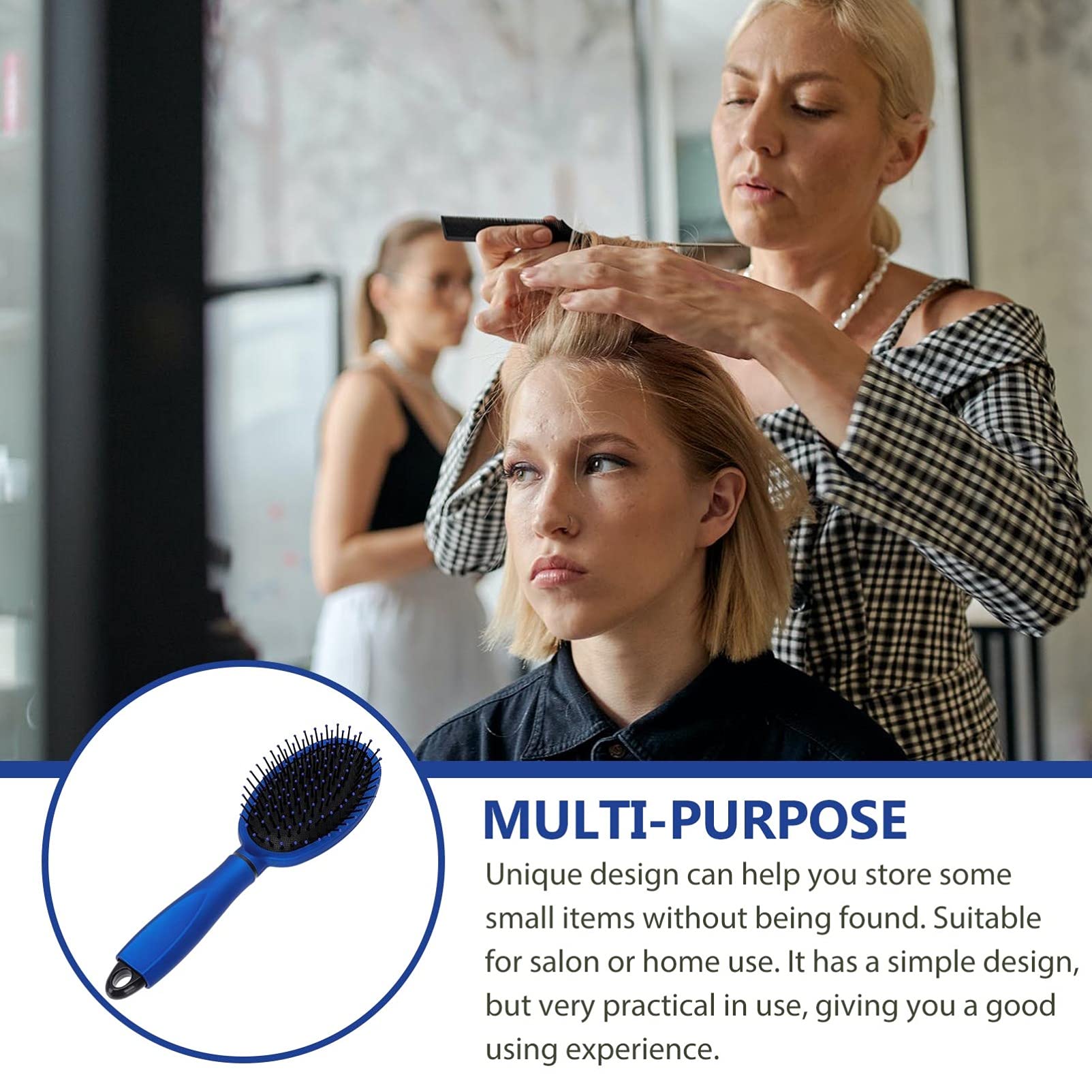 1Pc Round Paddle Hair Brush - Detangling, Volumizing & Flex Brush for Smooth Hair - Plastic Comb for Men & Women - Perfect for Jewelry, Money & Auto Storage Box Organizer - Ideal for Home, Travel & Salon Use
