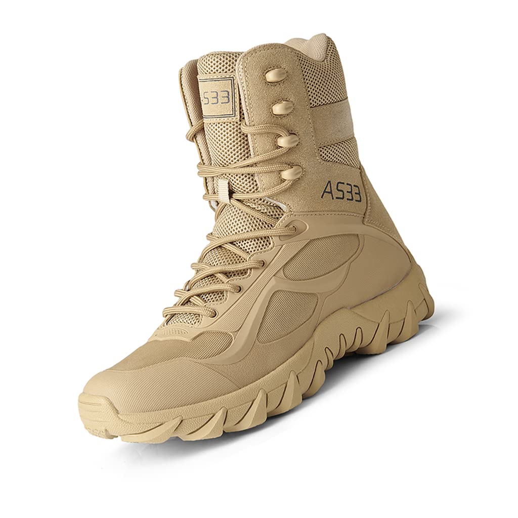 Men's Tactical Boots - Waterproof Lightweight Hiking Work Boots for Outdoor, Military & Combat Use - Durable All-Terrain Footwear for Hiking, Camping & Heavy Duty Work