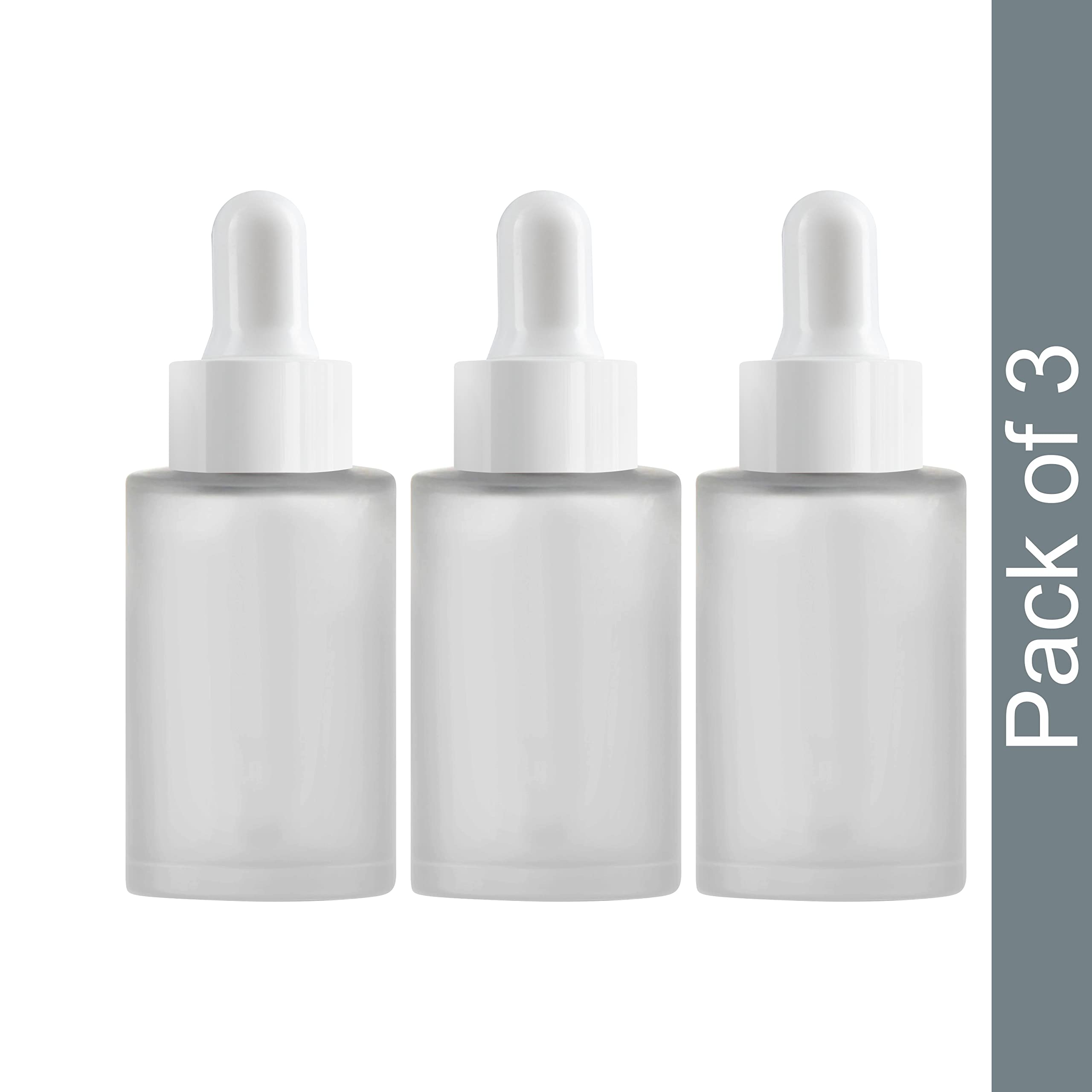 Premium Frosted Glass Bottle with White Dropper - 2 Pack Essential Oil Dropper Bottles for DIY, Aromatherapy & Travel | Leakproof & Durable