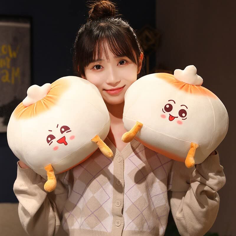 Kawaii Fried Baozi Plush Pillow - Soft Stuffed Food Toy, Cute Cartoon Home Decor, 30cm Bend Eyes Design for Sofa, Bed & Gifts | Perfect for Anime Lovers, Cozy Decor & Unique Present Ideas