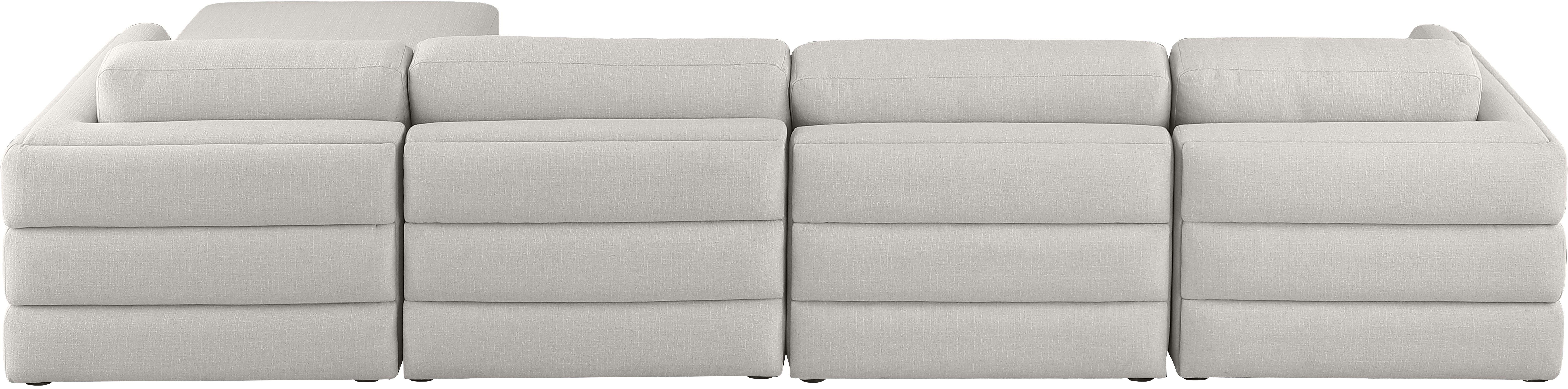 Beckham Durable Linen Textured Fabric Modular Sectional Sofa - Modern Living Room Furniture for Home Theater, Family Gatherings & Cozy Relaxation