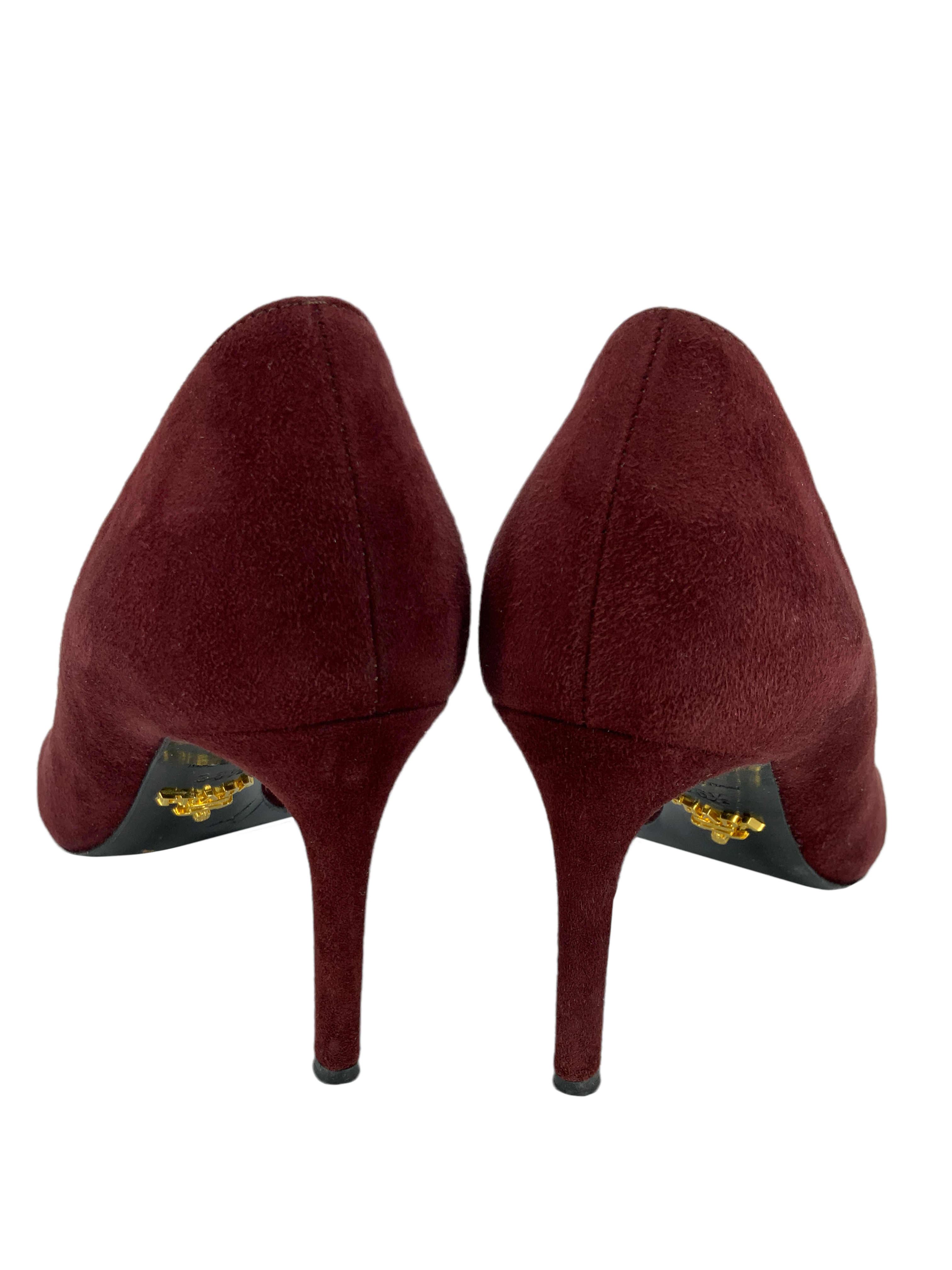 Prada Suede and Patent Leather Half d'Orsay Pumps Women's Size 6.5 - Elegant Heels for Office, Party & Special Occasions