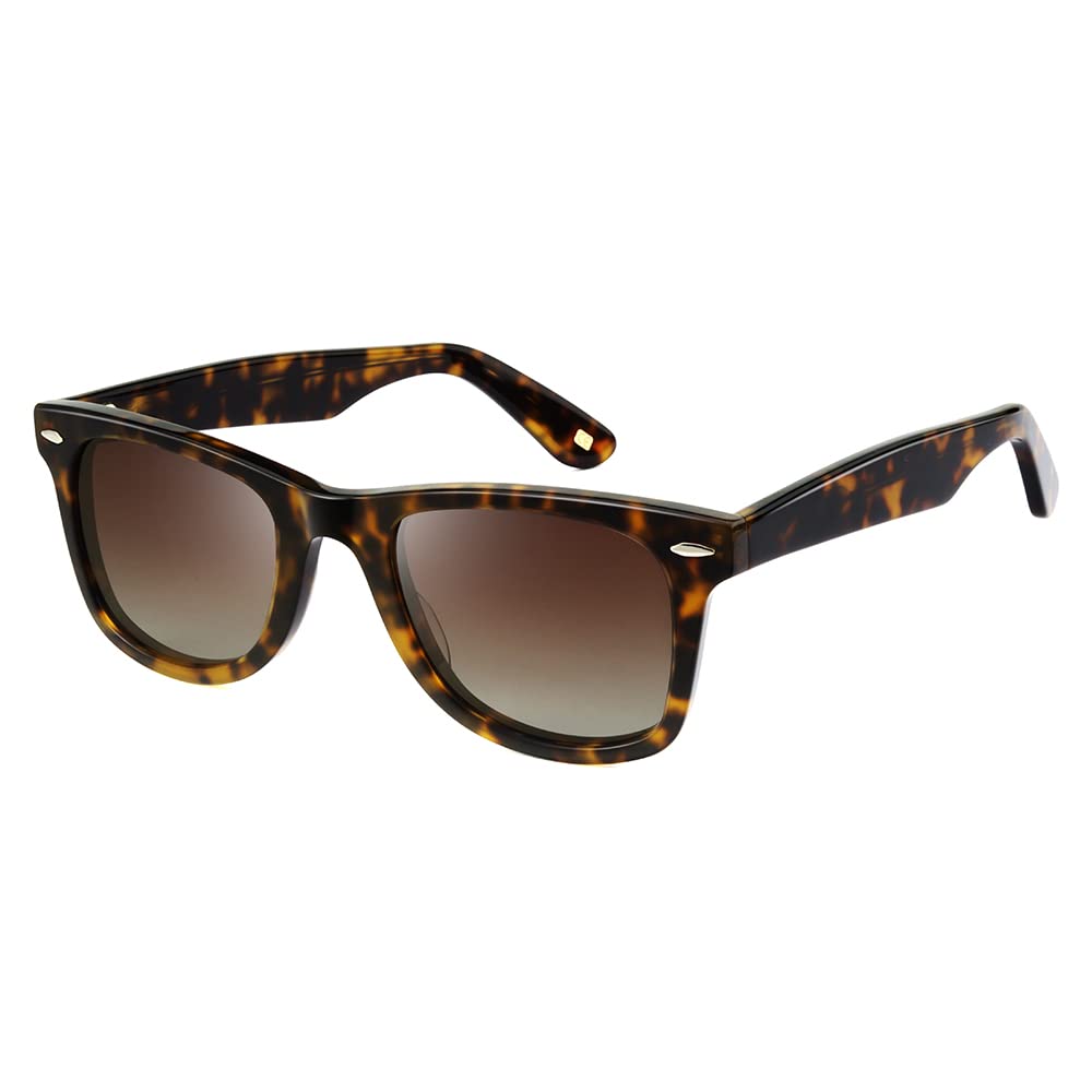 Stylish Acetate Square Frame Polarized Sunglasses for Women & Men - UV Protection for Summer Vacation, Beach, Driving & Outdoor Activities