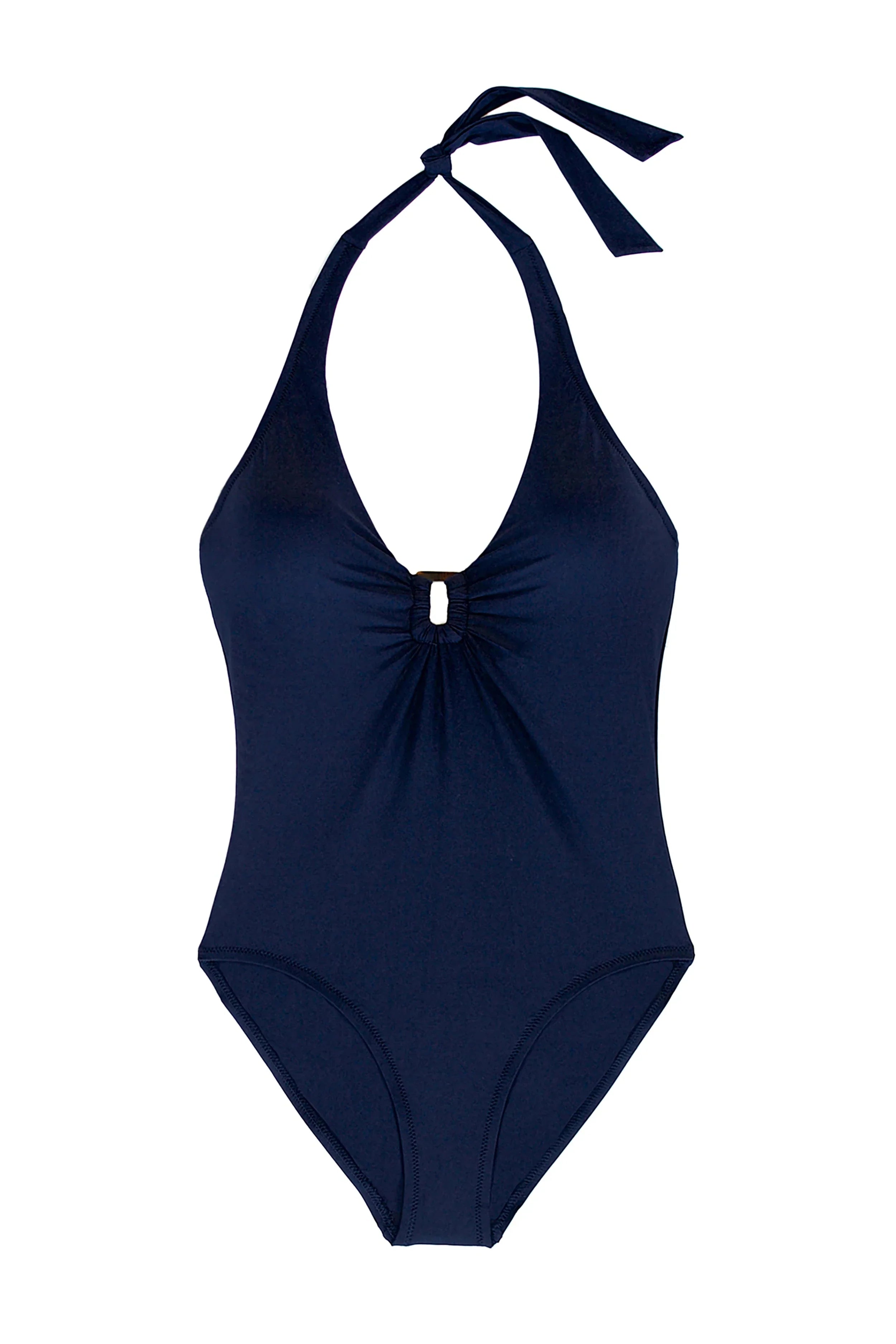 Plunge Tortoise One Piece Swimsuit for Women - Navy Blue Bathing Suit | Beachwear, Pool Party, Summer Vacation