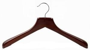Premium Contoured Wooden Coat Hangers - Heavy Duty Clothes Hangers for Suits, Jackets & Coats - Space Saving Closet Organizer for Home, Office & Retail Stores