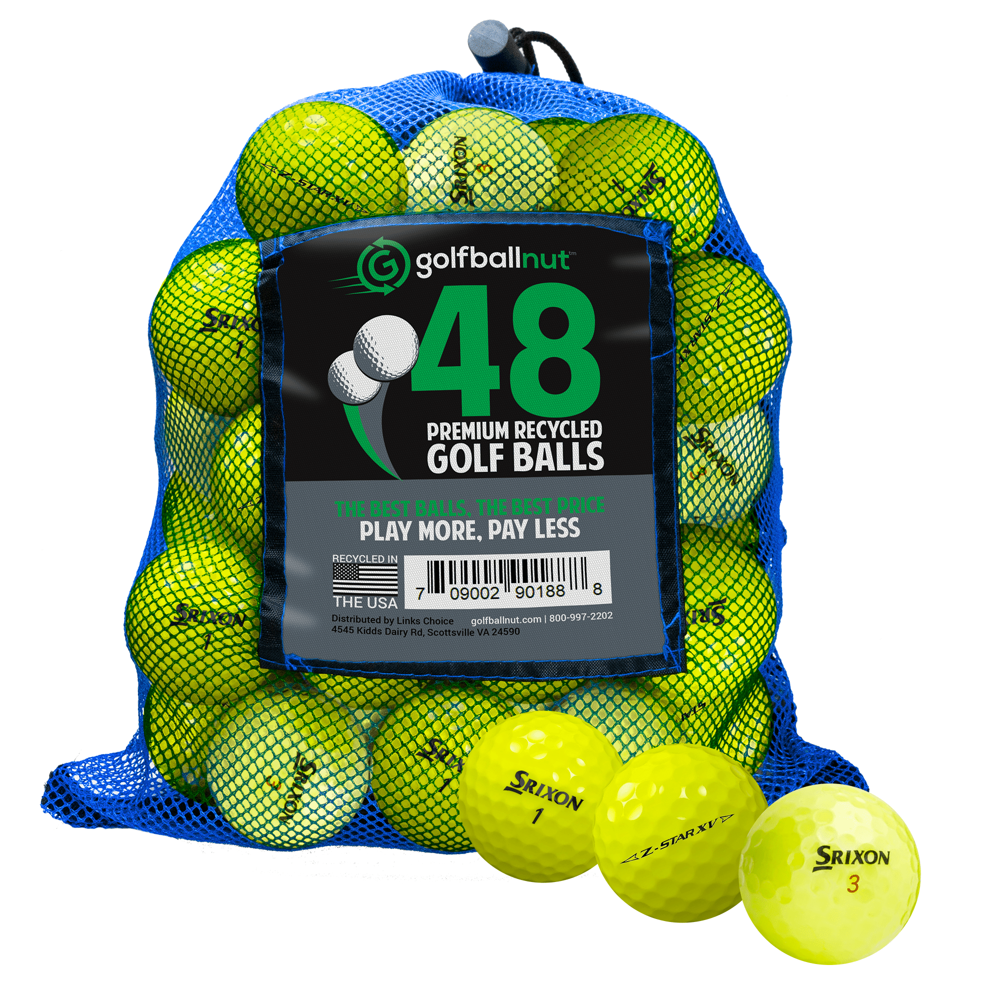 Premium Srixon Z Series Mixed Used Golf Balls - Eco-Friendly Bulk Mesh Bag for Practice & Training | Perfect for Driving Range, Backyard Practice & Golf Course Play