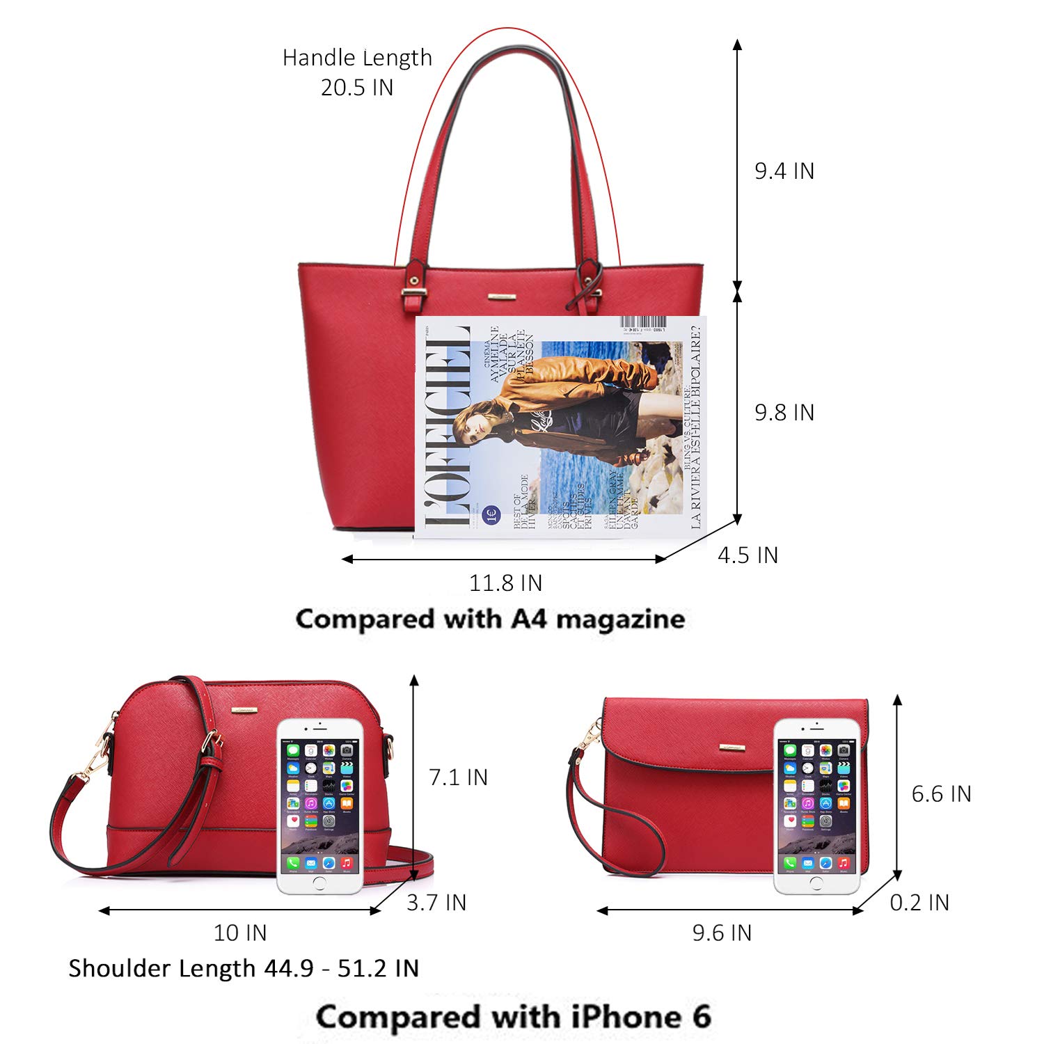 LOVEVOOK Women's Fashion Handbag Set - Tote, Shoulder & Top Handle Satchel Bags for Work, Travel & Daily Use | Stylish Purses & Accessories