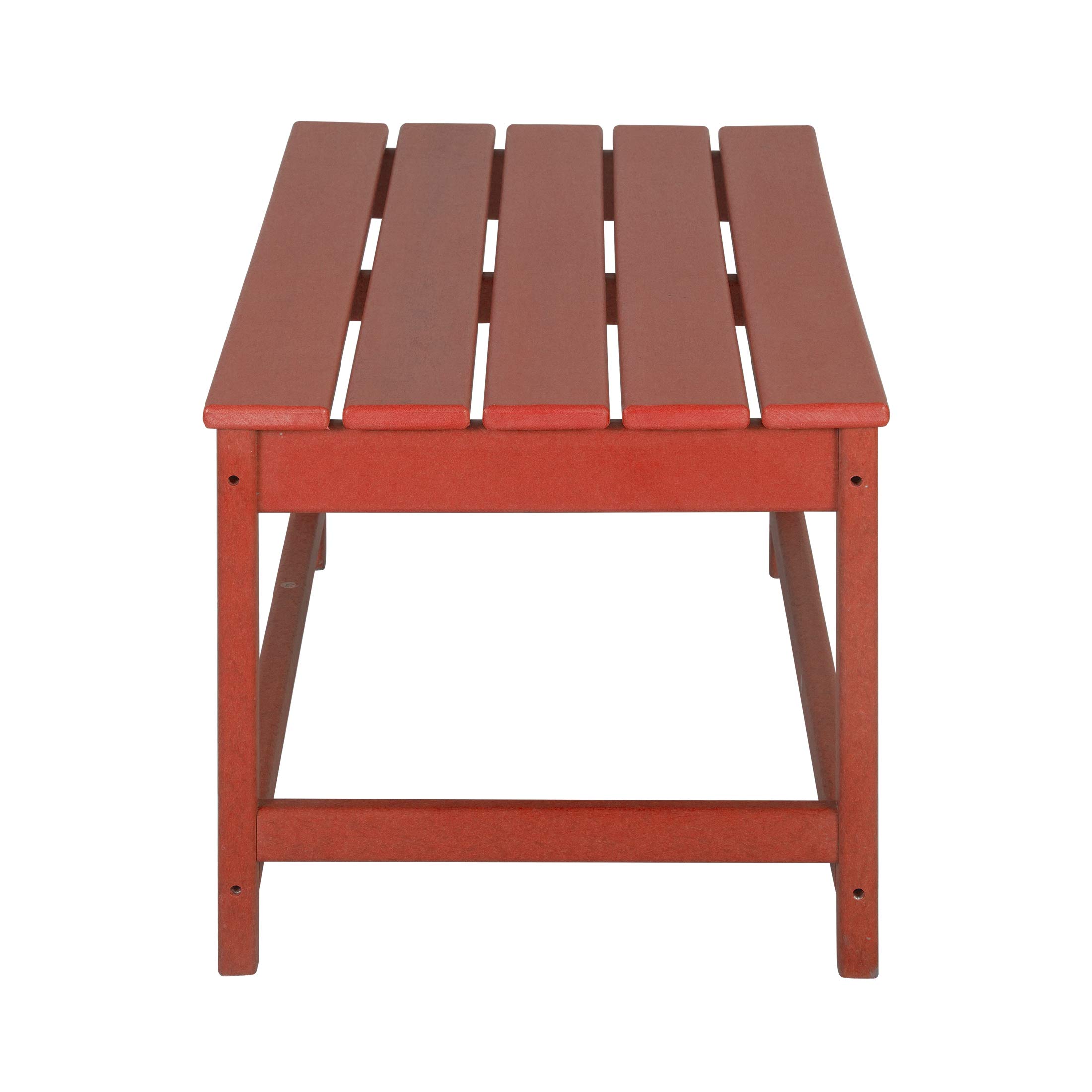 WestinTrends Malibu 3-Piece Outdoor Patio Furniture Set - All-Weather Poly Lumber Adirondack Coffee Table & 2 Side Tables in Red - Perfect for Backyard, Garden, Poolside & Beach Relaxation