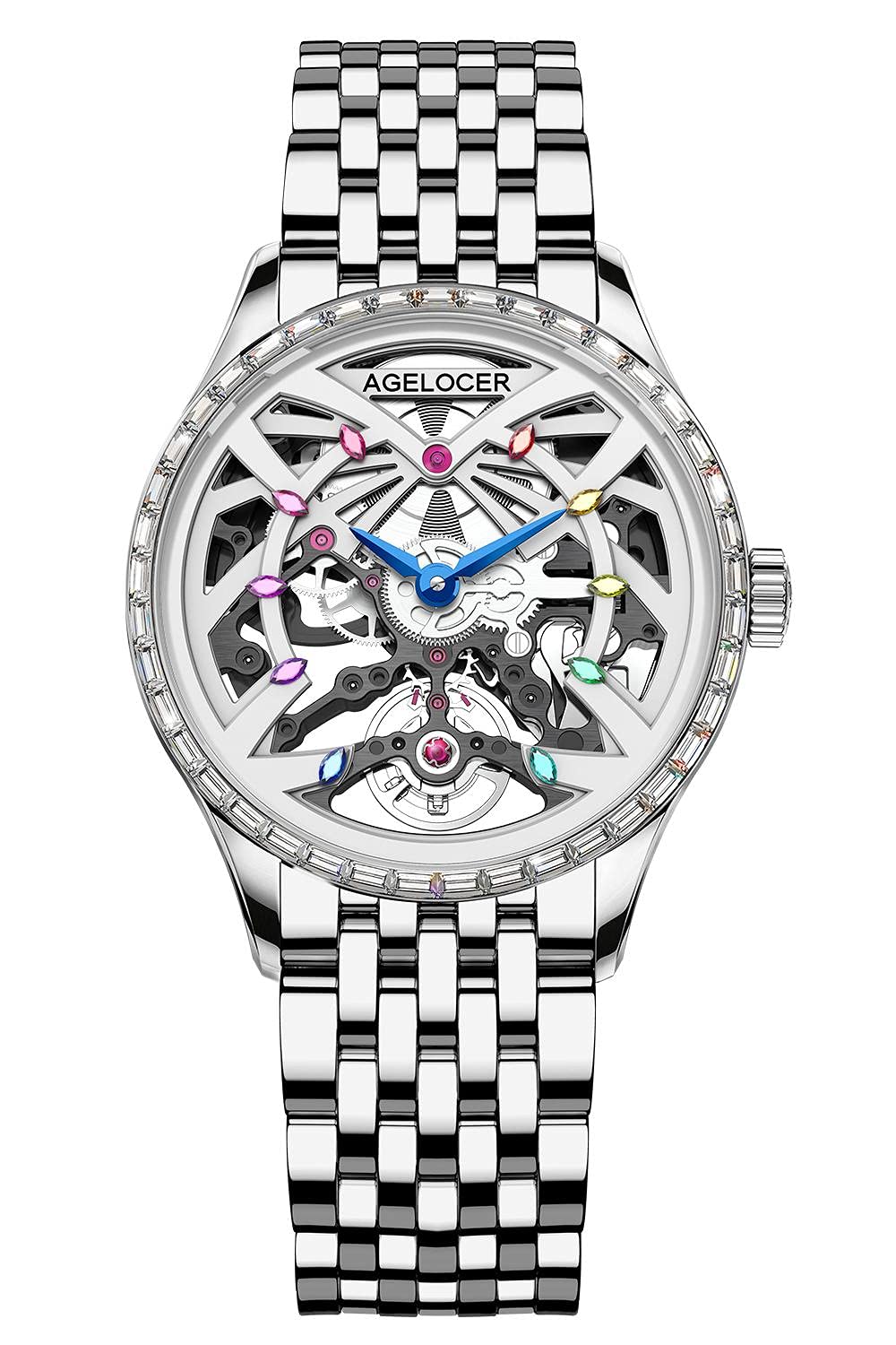 AGELOCER Luxury Women's Automatic Skeleton Watch with Diamonds - Top Brand Mechanical Timepiece for Elegant Ladies | Perfect for Christmas, Valentine's Day Gifts, Date Nights & Formal Occasions
